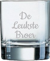 Gegraveerde Whiskeyglas 20cl De Leukste Broer