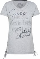Soccx ® T-shirt met artwork en vetersluiting, grijs gemêleerd (XXL)