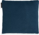 Knit Factory Vinz Sierkussen - Petrol - 50x50 cm - Inclusief kussenvulling