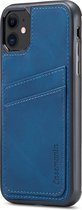 iPhone 11 Casemania Hoesje met Pasjeshouder Navy Blue - Back Cover met Kaarthouder