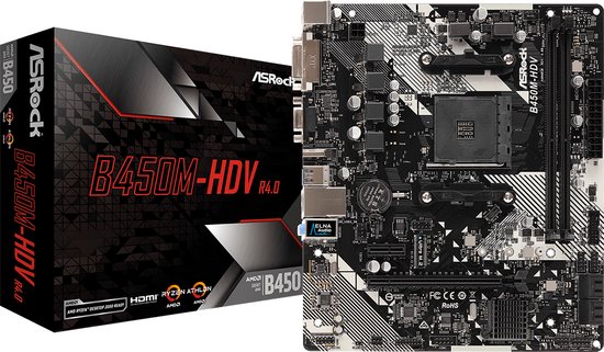 Foto: Motherboard asrock b450m hdv r4 0 amd b450 amd socket am4