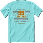 95 Jaar Legend T-Shirt | Goud - Zilver | Grappig Verjaardag Cadeau | Dames - Heren | - Licht Blauw - L