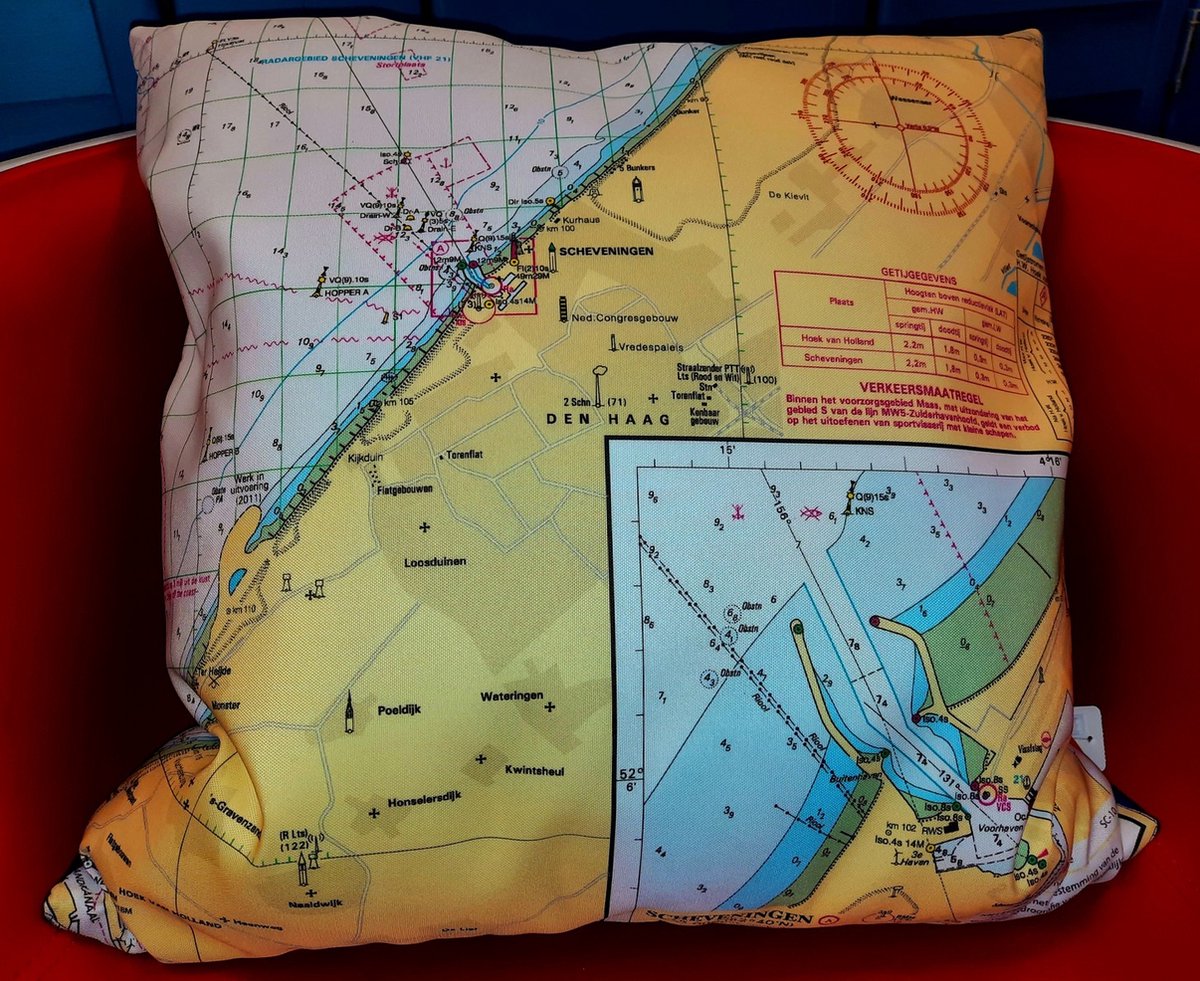 Kaartkussen incl vulling 50x50cm scheveningen