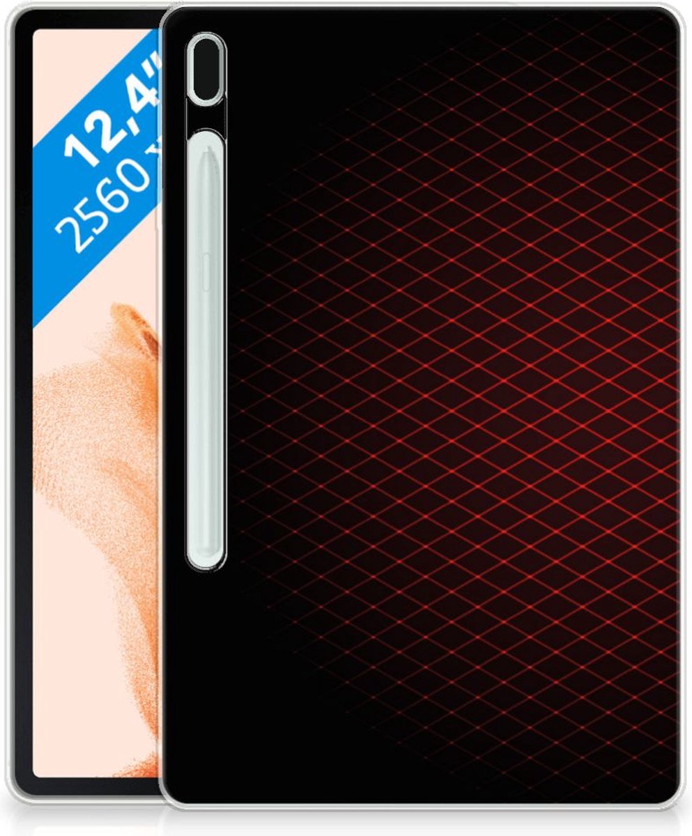 Samsung Galaxy Tab S7FE Hippe Hoes Geruit Rood