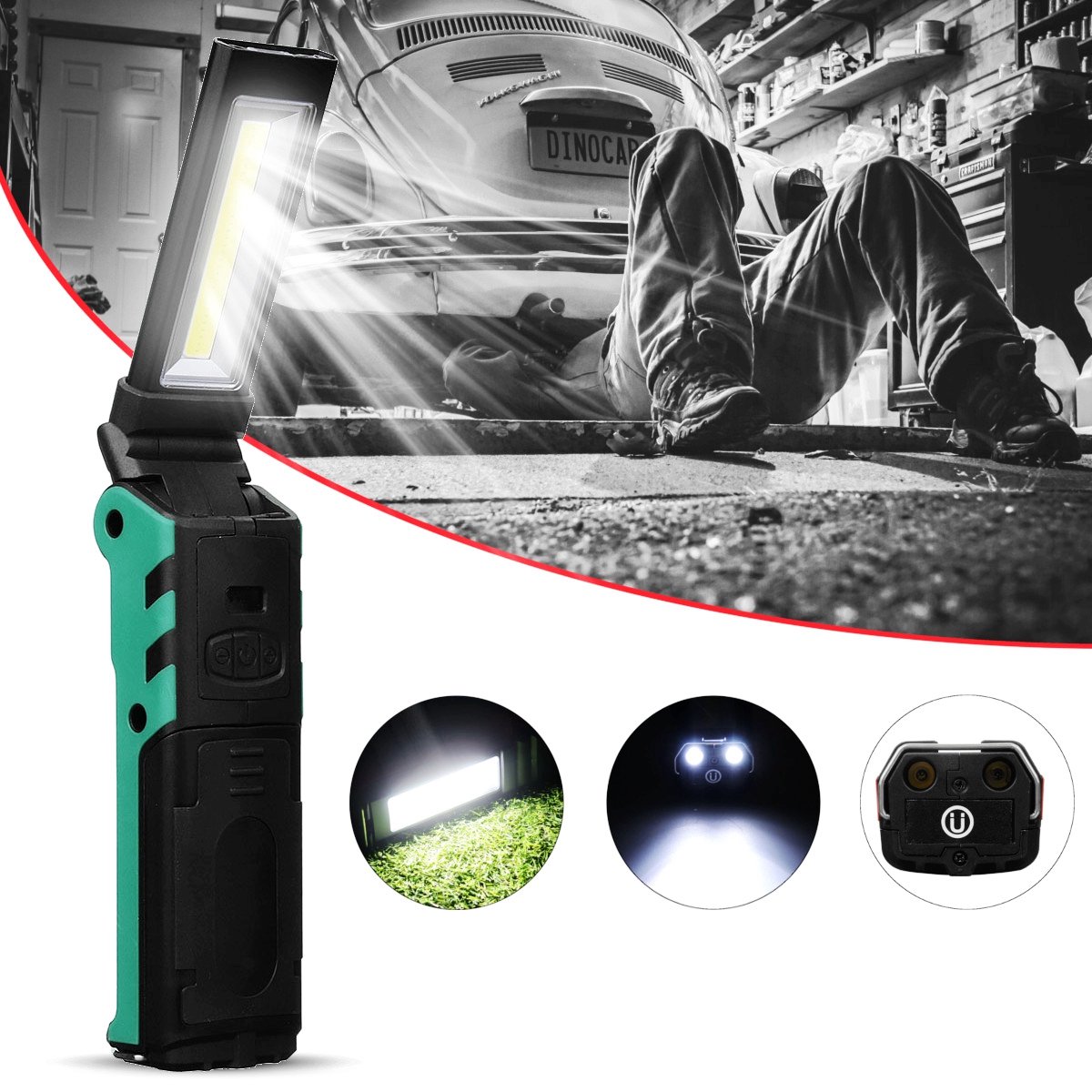 Draagbare Oplaadbare Led-Werklamp 900 Lumen Onder De Motorkap Werklamp Inspectie