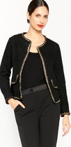 LOLALIZA Tweed blazer met lurex details - Zwart - Maat M