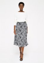 LOLALIZA Midi rok met gedetailleerde print - Zwart - Maat 46