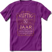 50 Jaar Legendarisch Gerijpt T-Shirt | Okergeel - Ivoor | Grappig Verjaardag Cadeau | Dames - Heren | - Paars - XL