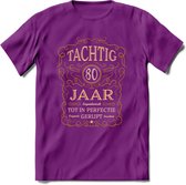 80 Jaar Legendarisch Gerijpt T-Shirt | Okergeel - Ivoor | Grappig Verjaardag Cadeau | Dames - Heren | - Paars - M