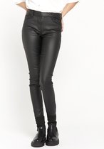 LOLALIZA Skinny broek met coated effect - Zwart - Maat 46