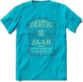 30 Jaar Legendarisch Gerijpt T-Shirt | Bordeauxrood - Ivoor | Grappig Verjaardag Cadeau | Dames - Heren | - Blauw - XL