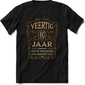 40 Jaar Legendarisch Gerijpt T-Shirt | Okergeel - Ivoor | Grappig Verjaardag Cadeau | Dames - Heren | - Zwart - 3XL