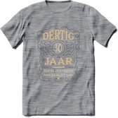 30 Jaar Legendarisch Gerijpt T-Shirt | Grijs - Ivoor | Grappig Verjaardag Cadeau | Dames - Heren | - Donker Grijs - Gemaleerd - M