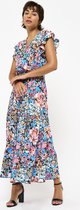 LOLALIZA Maxi-jurk met bloemenprint - Blauw - Maat 38