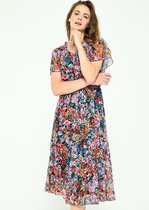 LOLALIZA Maxi jurk met fijne bloemenprint - Veelkleurig - Maat 48