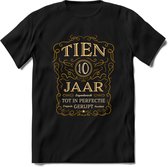 10 Jaar Legendarisch Gerijpt T-Shirt | Okergeel - Ivoor | Grappig Verjaardag Cadeau | Dames - Heren | - Zwart - 3XL