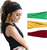 LIXIN Set 3 Stuks Vouwen Haarbanden - Dames haarbanden - Kleur 10 - Hoofdband dames - Volwassenen - Elastisch antislip - Yoga - Hardlopen - Haaraccessoires