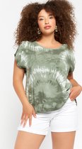 LOLALIZA T-shirt met tie-dye-print - Khaki - Maat XS