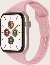 Smal Siliconen Apple Watch Bandje Dun - Roze - 42/44/45 mm - Series 1 2 3 4 5 6 SE - Geschikt voor Apple Watch