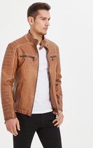 Sky leren jas 1166 Sam Denim Brown Size : 2XL