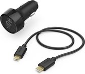 Hama Auto-oplaadset USB-C PD/Qualcomm® USB-A 18W USB-C-kabel 1,5 M Zwart