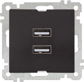 USB wandcontactdoos - inbouw - zwart  Ovivo