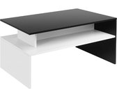 Luxiqo® Salontafel - Salontafel Modern - Koffietafel - Salontafel Zwart Wit - Salontafel Rechthoek - Salontafel Hout -  90x54x43 cm