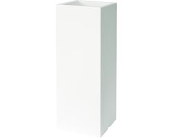 Bloempot Hoog Vierkant Kube High Slim 25x25x70cm WIT Euro3Plast