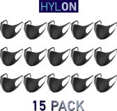Mondmasker 15 PACK - Niet Medisch - Neopreen - Wasbaar - Zwart - By Hylon