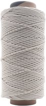 Cafuné Lux Macramé touw -1200 gr-4 mm - Ecru - 199 mt - Driestrengs -  Uitkambaar