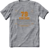 79 Jaar Legend T-Shirt | Goud - Zilver | Grappig Verjaardag Cadeau | Dames - Heren | - Donker Grijs - Gemaleerd - S