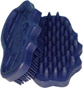 Paarden massage rubber snuggy borstel blauw