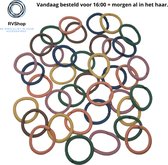Gekleurde Ribbel Elastiekjes - 100 stuks - Elastiek - Trendy Kleuren - Geribbeld - Haar Elastiekjes - Haaraccessoires - Dames Meisjes Kinderen Baby's - Wegwerp Elastische Haarbande