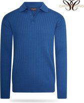 Cappuccino - Polo - Lange Mouw - Knitted - Blauw - S