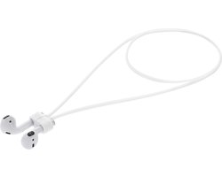 kwmobile magnetische band geschikt voor Apple Airpods 1 / 2 / 3 / 4 / Pro 1 / Airpods Pro 2 - Siliconen strap voor draadloze oordopjes - 80 cm lang - In wit