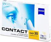 Carl Zeiss Contact Day 30 Spheric (6 lenzen) Sterkte: +9.50, BC: 8.80, DIA: 14.20