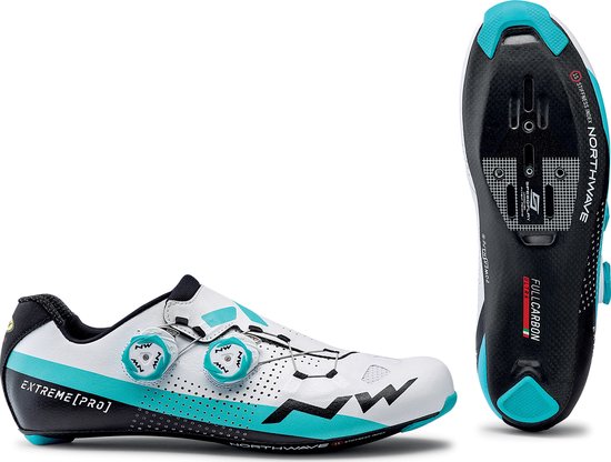 Northwave Extreme Pro fietsschoenen - Wit/Blauw - Maat 41