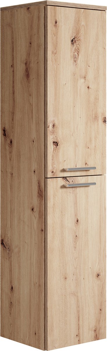 Badplaats Badkamerkast Saturnus 35 cm x 35 cm x 130 cm - Eiken - Hangende Kolomkast met Twee Deuren
