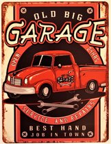 2D Metalen wandbord "Old Big Garage" 33x25cm