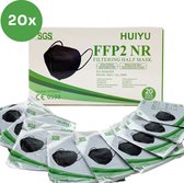 HUIYU - FFP2 Medisch Mondkapje - Mondmasker - Mondkap - Zwart - CE Gecertificeerd - 20 stuks - Individueel verpakt