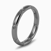 Silventi 9SIL-21870 Zilveren Ring - Dames - Zirkonia - Rondom Gezet - 2,7 mm Breed - Maat 54 - Rhodium - Zilver