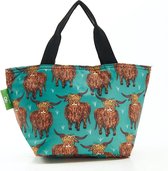 Eco Chic - Cool Lunch Bag _ small - C25TL - Teal - Highland Cow