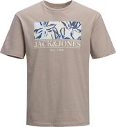 Jack & Jones t-shirt jongens - beige - JORflower - maat 176