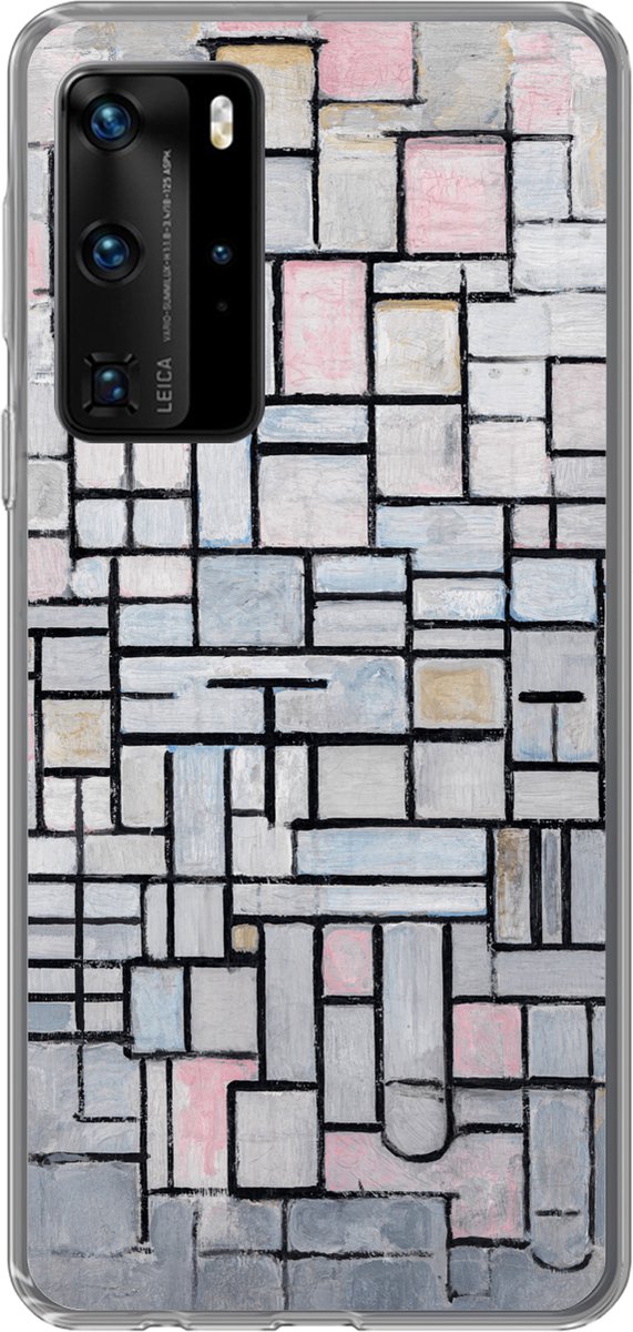 Telefoonhoesje Geschikt voor Huawei P40 Pro hoesje - Compositie 6 - Mondriaan - Kunst - Siliconen Telefoonhoesje Telefoonhoesje