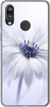 Geschikt voor Huawei P20 Lite (2020) hoesje - Bloem - Abstract - Wit - Siliconen Telefoonhoesje
