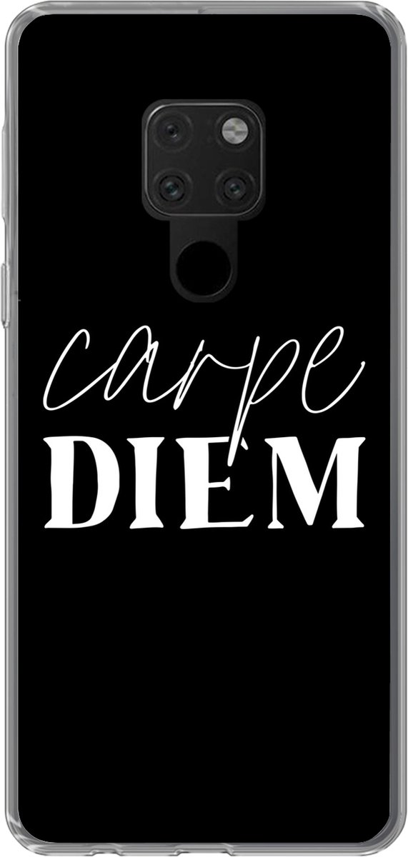 Telefoonhoesje Geschikt voor Huawei P40 Lite hoesje - Spreuken - Carpe diem - Quotes - Pluk de dag - Siliconen Telefoonhoesje Telefoonhoesje