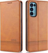 AZNS Boekmodel hoesje Oppo Find X3 lite - Oppo Reno5 5G - Bruin