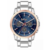 Lee Cooper LC06847.490 - Horloge - Analoog - Mannen - Heren - stalen band - Zilverkleurig - Rosékleurig