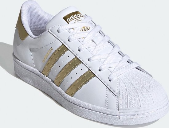 adidas Superstar W Dames Sneakers - White/Gold Met./Ftwr White - 1/3 | bol.com