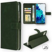 HB Hoesje Geschikt voor Samsung Galaxy S22 Groen - Portemonnee Book Case - Kaarthouder & Magneetlipje